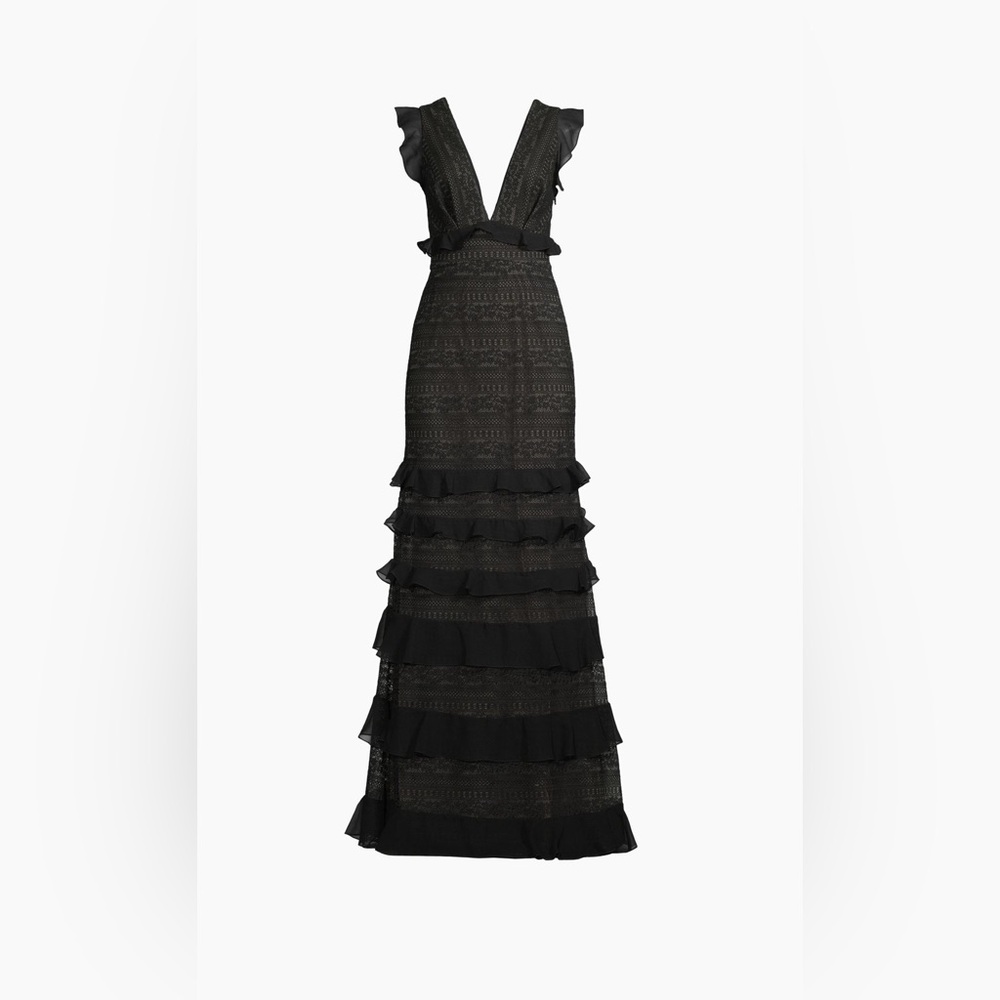 Elegant Black Lace Evening Gown